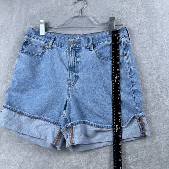 American Eagle Outfitters Denim Jean Shorts Womens Size 8 Light Wash Blue - Picture 9 of 10